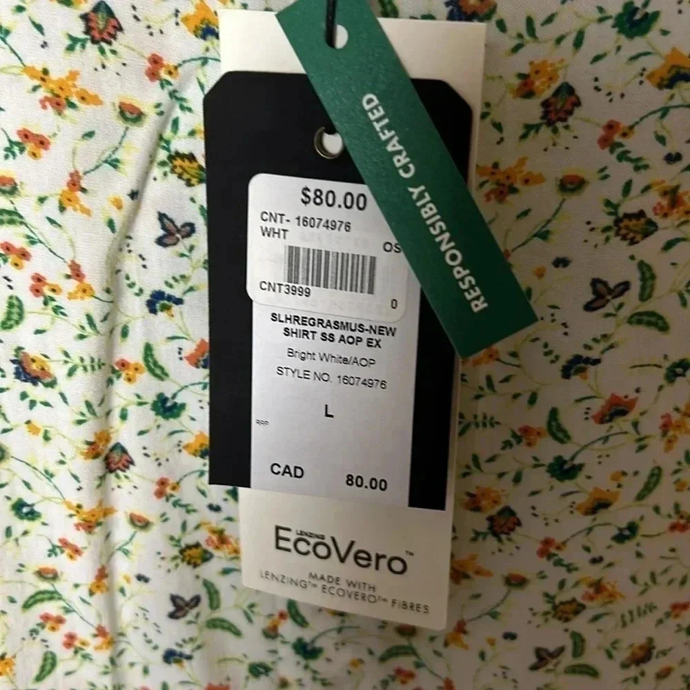 Selected Homme,men shirt L,XL,XXL.Short sleeve shirt, viscose Lenzing,travel NWT - Picture 9 of 9